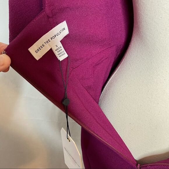 Dress The Population Womens Louisa Dress Size Small Magenta Open Back - Picture 7 of 12